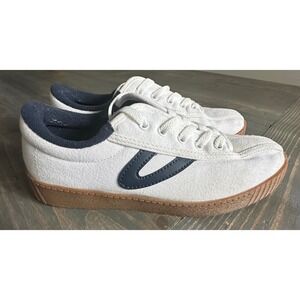 TRETORN Nylite Canvas White‎ And Navy Shoes Womens - Size 7M
